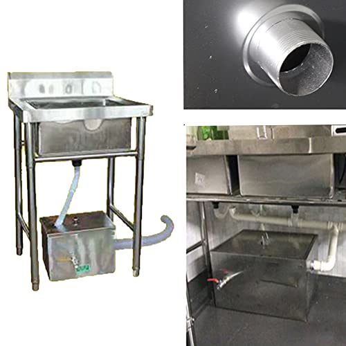 Grease Trap Commercial Grease Trap 304 Stainless Steel Interceptor Set Under Sink Grease Trap Detachable Design Grease Trap Interceptor For Restaurant Kitchen Wastewater Removable Baffles #TOP5