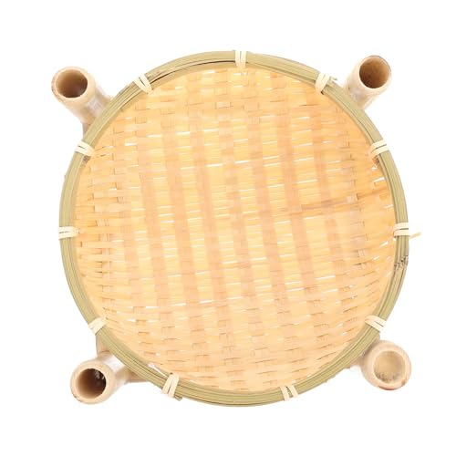 Happyyami Weaving Storage Basket Multi Purpose Food Tray for Fruits Vegetables Bread Decorative Table Decor with Workmanship and Versatility