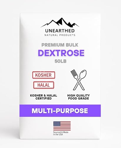 Unearthed Dextrose, 50lb, Dextrose Monohydrate, Highly Effective for Homebrewing, Food Production, and Flavor Enhancement