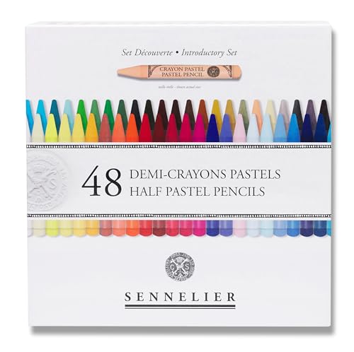 SENNELIER Pastel Pencil Set 48 Half Size Pencils Magnetic Cardbaord Box (N132380.02)