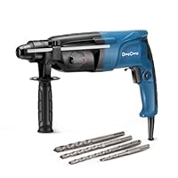 DongCheng Bohrhammer 800W, Schlagenergie 2.8 J, Leerlaufdrehzahl 0-1200U/min, mit 4 Drill Bit SDS plus, Bohren bis 26mm, 4 in 1 Bohrmaschine, Abbruchhammer, Anti-Vibrationsgriff