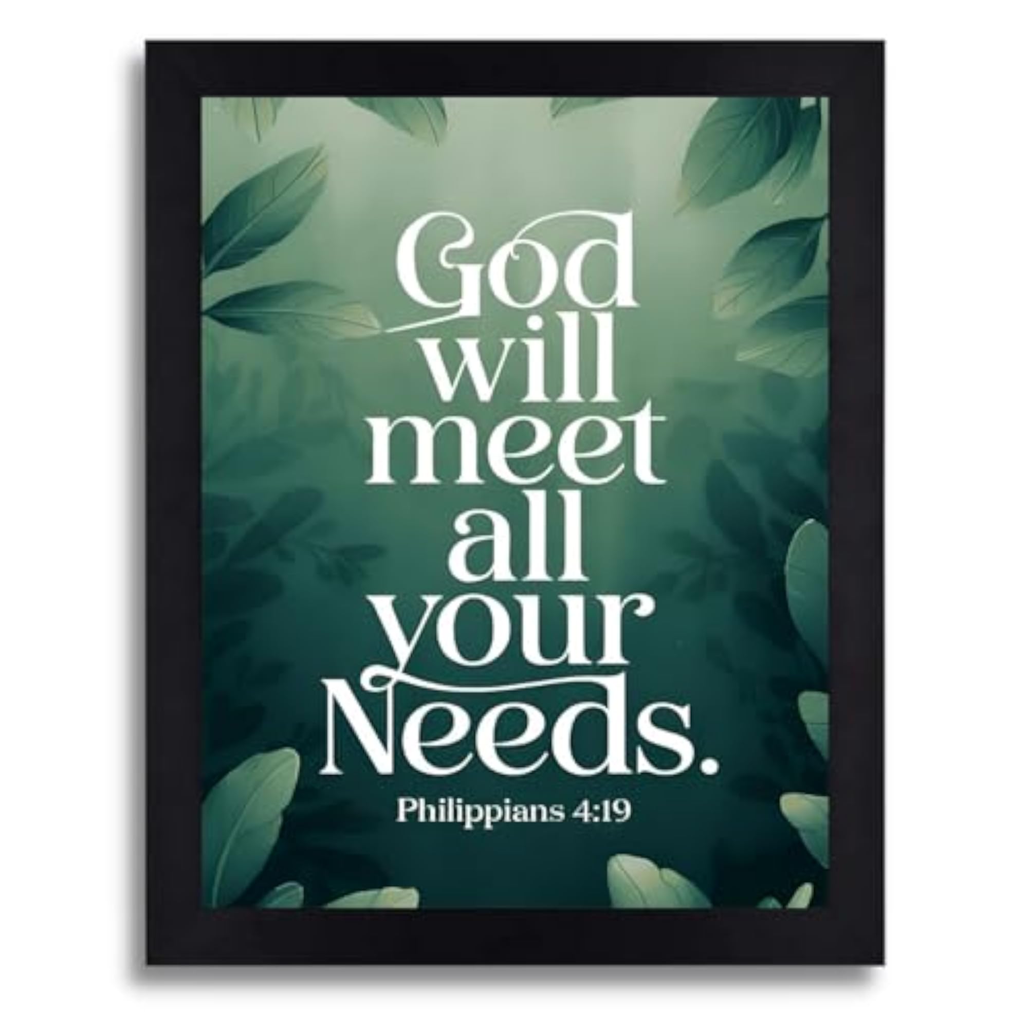 Philippians 4:19 Bible Verse Wall Art Poster Frame