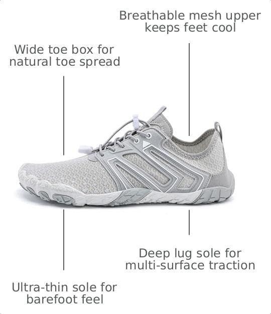 RUFONE Hike Barefoot Shoes for Women Men Breathable & Non-Slip Athletic Footwear Wide Toe Water Shoes,Designed for Walking,Running&Swimming by RUFONE - Used condition - Image 3