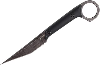 MASALONG kni214 EDC Utility Tactical Knife Outdoor Survival Hiking Camping Slender straight knife (black)