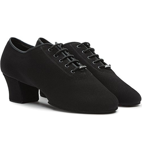 BDdance - Zapatos de baile para hombre, salsa latina, tango, jazz, salón, práctica, piel, lona, #401-1, negro, 6-10, Negro, 9.5