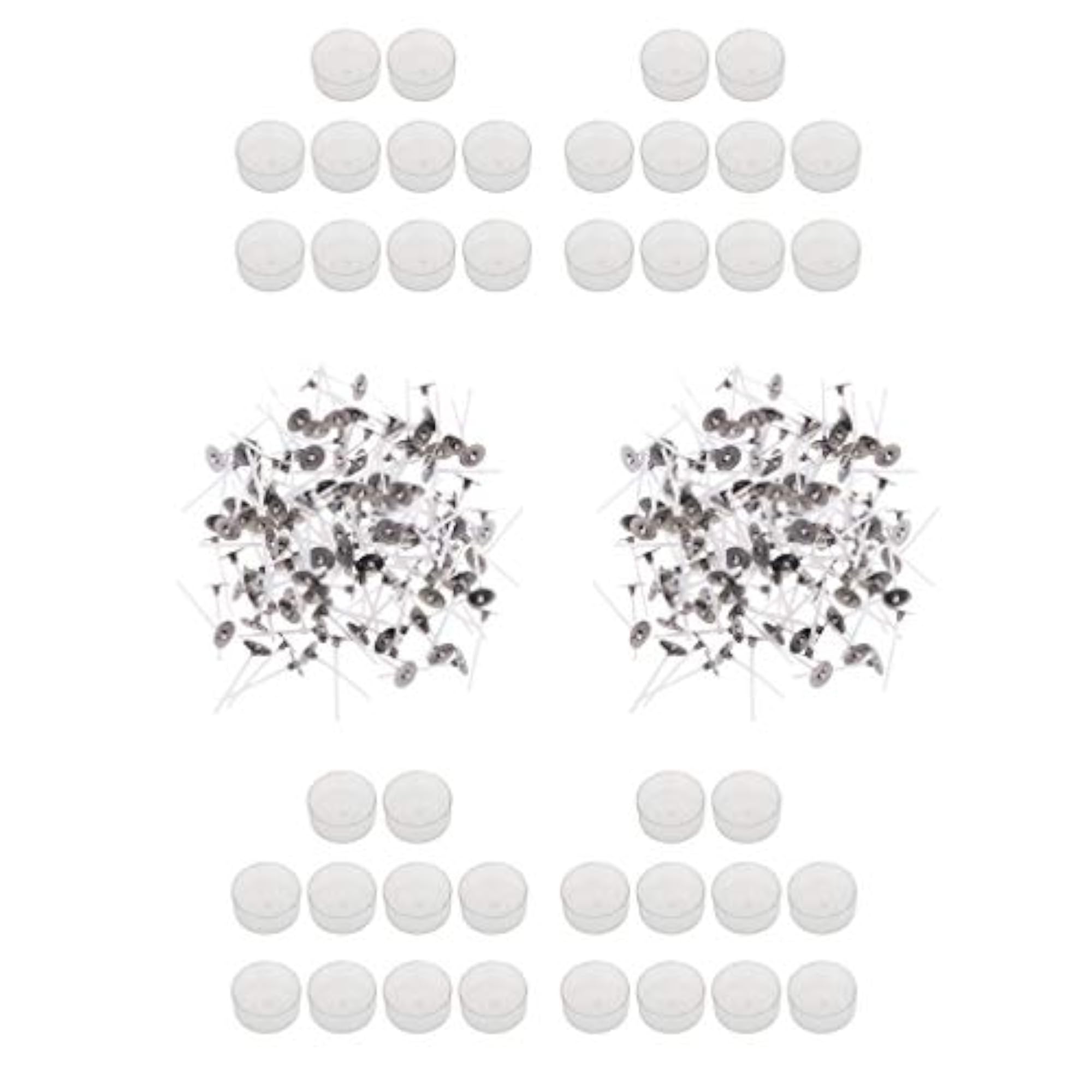 400pcs Pre-Waxed Candle Wick and 40pcs PVCRound Tealight Empty Case Cup