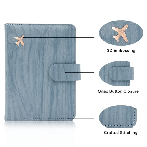 Melsbrinna Passport Holder,Passport Holder Card Slots,Cute Passport Cover For Women/Men,Waterproof Rfid Blocking Travel Wallet (Wood Grain) #TOP4
