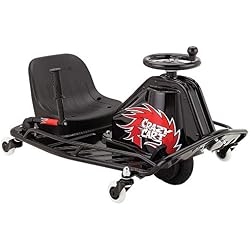 1 of Razor Crazy Cart DLX - 24V Electric Drfting Go Kart - Enhanced Drift Bar, Brodie Knob Steering, Variable Speed, Up to 12 mph,Black/Red