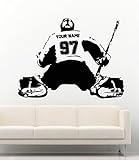 Andre Shop Sport Vinyl Wall Decals Hockey Goalie Jersey Personalized Custom Name Vinyl Decor Stickers Vinyl Murals MKSX607