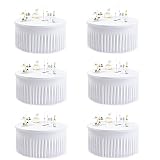 6 Pack White Spandex Round Tablecloth 48 Inch 4ft Round Fitted Tablecloth Wrinkle Free Table Cover f