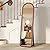 LVSOMT Solid Wood Arched Full Length Mirror, 63"*18" Arch Full Body Mirror with Wooden Frame, Free Standing or Wall-Mounted for Bedroom, Living Room, Walnut