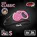 FLEXI New Classic Cord Retractable Dog Leash for Small Dogs up to 26 lbs. – 16 ft., Pink | Tangle-Free Pet Walking Leash with One-Handed Brake, Pause, Lock|German Quality Product