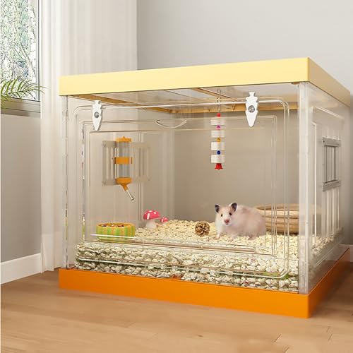 Cage pour hamster nain panoramique 360° pliable et superposable de 45x45x37cm