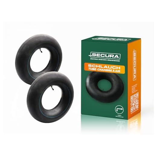 SECURA 2x Schlauch 18x6.50-8 | 16x6.50-8 | 16x7.50-8 Schläuche mit Winkelventil TR87