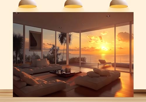 10X7ft Fabric Apartment Living Room Backdrop Modern Luxury Interior Scenery