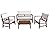 FDW Patio Conversation Set Patio Furniture Patio Sofa Set Outdoor Chat Set 4-Piece Acacia Wood Outdoor Seating Set with Water Resistant Cushions and Coffee Table for Pool Beach Backyard Balcony Garden