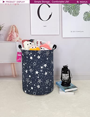 Image of Star Fabric Storage Bin Nursery Organizer Basket | Organizer Bin Dirty Clothes Collapsible Waterproof for College Dorms, Boys and Girls Bedroom,Bathroom