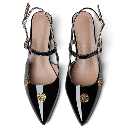 Heels for Women Block Chunky Platform High Heels Closed Pointed Toe Ankle Strap Dressy Comfortable Formal Dress Pump Shoes