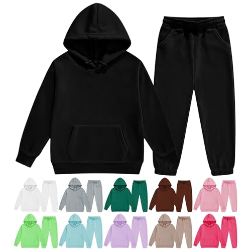 Boys Girls 2 Piece Outfits Athletic Sweatsuits Sets Hoodie Sweatshirt and Jogger Sweatpants Clothing Sets School Clothes