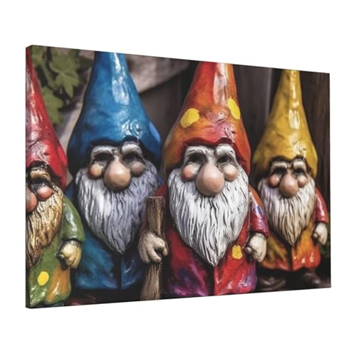 Impression sur toile de nains colorés LPSRTWE HD 40x61 cm pour décoration salon