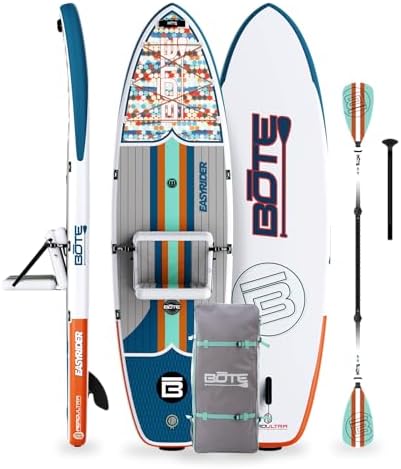BOTE Easy Rider Aero Inflatable Stand Up Paddle Board MAGNEPod Blow Up Hybrid iSUP Convertible Seat Included Adults Kids Family Friendly Multiple Sizes