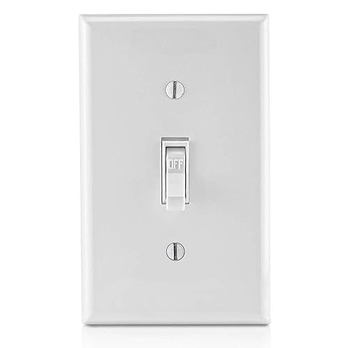 Miniatura 6 de Leviton 1451-2TM 15 amperios, 120 voltios, interruptor silencioso de CA de un solo polo, grado residencial, conexión a tierra, paquete de 10,