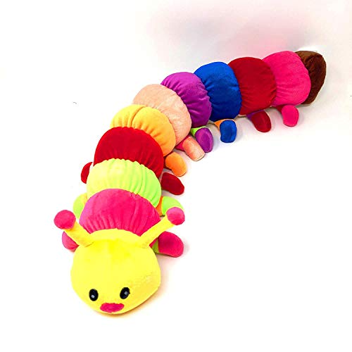 Image of Lil'ted Soft Plush Stuffed Animal Dog,Cat,Camel,Panda,Tiger,Gorilla,Mermaid,Elephant,Monkey,Giraffe,Kangaroo,Dolls Toy for Kids Boys Girls (Multicolor, Caterpillar 40 CM)