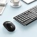 Wireless Keyboard and Mouse, WisFox Full-Size Wireless Mouse and Keyboard Combo, 2.4GHz Silent USB Keyboard Mouse Combo for PC Desktops Computer (Black)