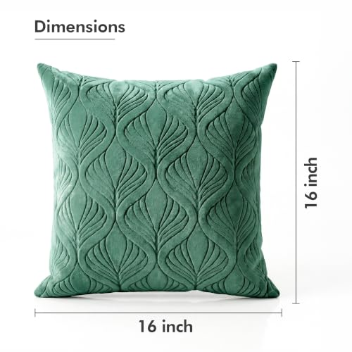 Image of Yellow Weaves Jacquard Cushion Covers | Sofa Cushion Covers | Throw Pillow Cover for Sofa, Couch, Living Room| Removable & Washable | 16x16 Inches, Set of 5 (Green)
