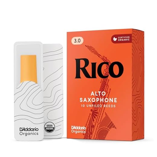 Rico Organic Alto Saxophone Reeds, Strength 3.0, Pack of 10