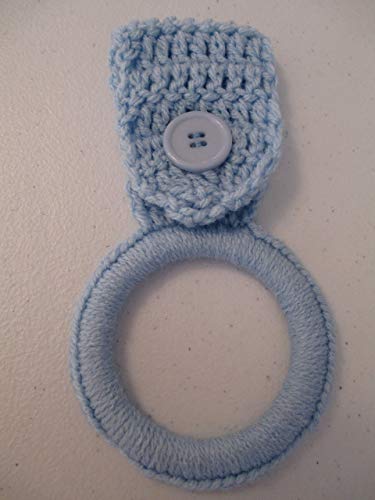 Crocheted Hanging Dish Towel Holder - Light Blue #TOP4