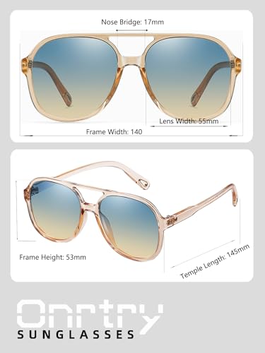 Image of Onrtry Retro Polarized Aviator Sunglasses for Women Men Classic 70s Vintage Trendy Square Sun Glasses Shades