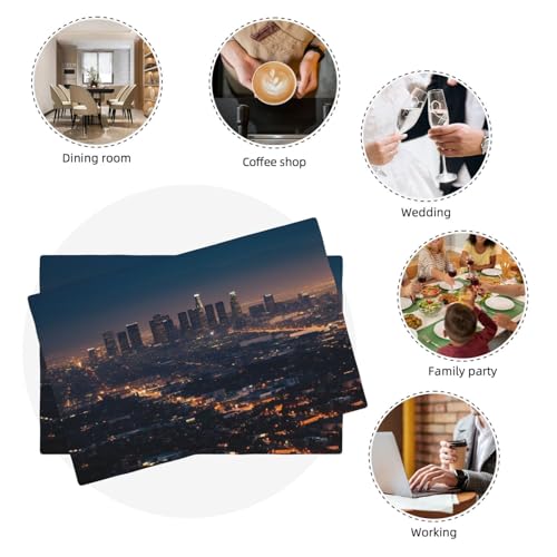 Set de table en lin Los Angeles chic et résistant pour repas élégants - 6