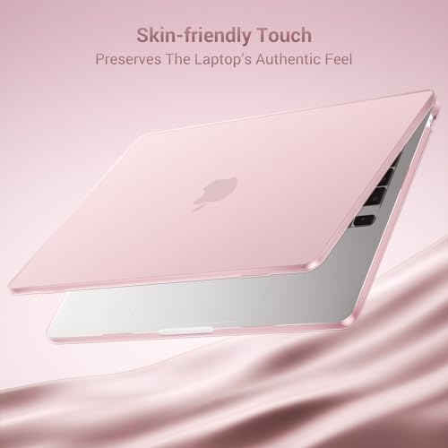Image of MOSISO Compatible with MacBook Air 13 inch Case M5 2026 M4 2025 M3 M2 2024-2022 A3449 A3240 A3113 A2681, Hard Shell&Keyboard Cover&Screen Film&Type C for MacBook Air 13.6 inch Case, Baby Pink
