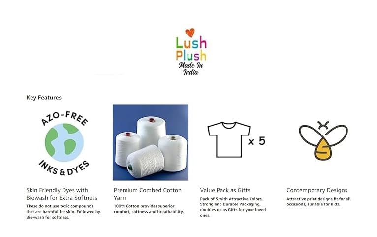 Image of Lush Plush Baby Girls Half Sleeves Cotton T-Shirts Set