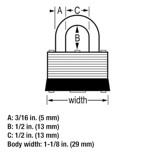 Image of Master Lock 105D Laminated Steel Warded Padlock, 1 Count (Pack of 1) 1-1 /8 inch Wide, 105D