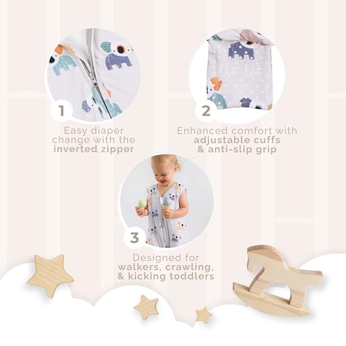 Image of Sleeveless Soft Baby & Toddler Sleeping Sack, Breathable with Adjustable Feet Cuffs & Anti-Slip Grip