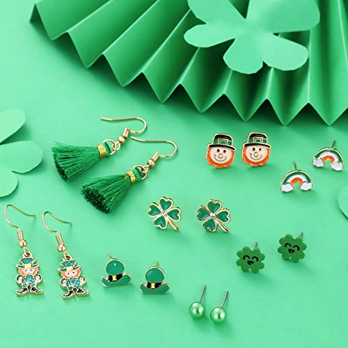 20 Pairs Hypoallergenic St. Patrick’s Day Earrings for Girls Cute Stud Earrings Sets for Teen Girls Women Easter Earrings Bulk Shamrock, Clover, Easter Egg, Bunny, Green Holiday Accessories Jewelry4