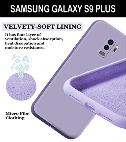 Image of A rtistque Liquid TPU Silicone Matte Shockproof Flexible with Camera Protection Soft Back Cover Case for Samsung S9 Plus - Purple