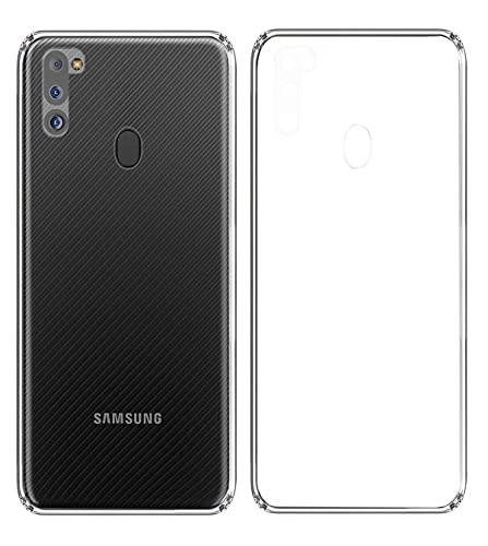 Image of Soft Flexible Silicone Back Cover Compatible with Samsung Galaxy M21 2021, Transparent Case