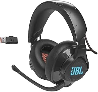 JBL Quantum 610 Over-Ear Gaming Headset with QuantumSURROUND Sound - Wireless 2.4 GHz and 3.5 mm Headphone Jack, Flip-Up Boom Microphone, in Black