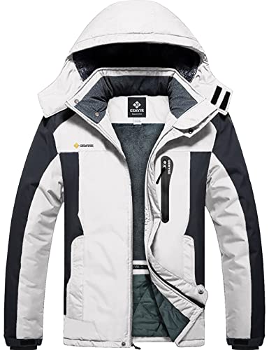 Image of GEMYSE Men's Ski Snow Jacket Warm Winter Waterproof Coat Snowboard Rain Jacket Hooded Windproof Windbreaker
