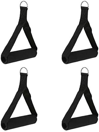 EOPER 4 Pieces Resistance Band Grips Replacement Fitness Strap Handle for Resistance Training Yoga Exercise Equipment, D-Ring Handle Foam Grip Fitness Exercise Cable Attachments