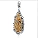 American West Sterling Silver Women's Pendant Enhancer Picture Jasper Gemstone Teardrop Bordered Design