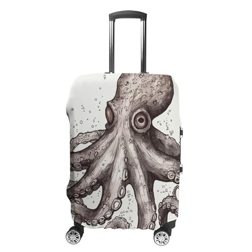 Octopus Printed Luggage Cover Protector, Fits 18-32 Inch Luggage