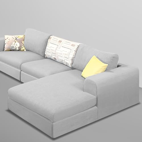 Image of Koza RHS 4 Seater L Shape Sofa Set for Living Room (Grey Fabric) Premium Fabric Sofa