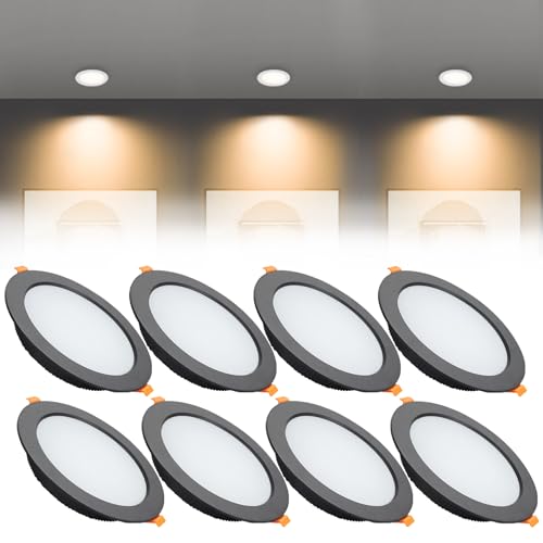 Spot DEL encastrable 12W ultra fin grand angle lot de 8 dalles de plafond 145mm