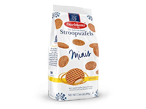 Daelmans Stroopwafels, Dutch Waffles Soft Toasted, Honey, Office Snack, Mini Size, Kosher Dairy, Authentic Made In Holland, 1 Bag, 7.04Oz #TOP1