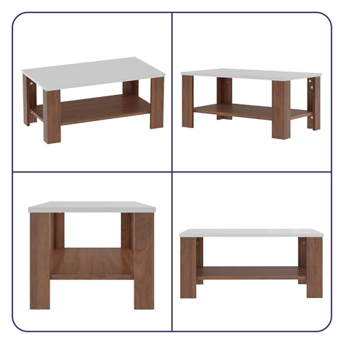 Image of Wakefit Center Table | 1 Yr Warranty | Coffee Table for Living Room Wooden, Tea Table for Living Room Wooden, Sofa Table, Free Installation from Brand, Modern Multi-Functional & Wobble-Free(Vaulten)