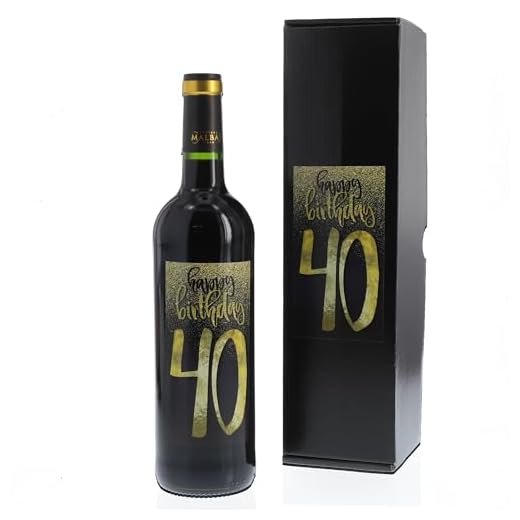 Wein-Geschenk Happy Birthday 40. Geburtstag mit Rotwein